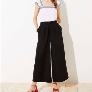 LOFT Black Wide Leg Crop Pant